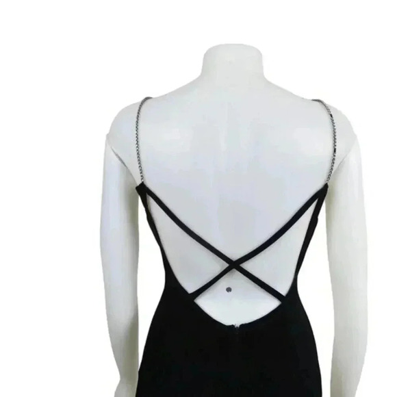 Vintage Velvet Maxi Dress Backless Crisscross Straps Formal Bodycon Size 10 - Picture 7 of 12